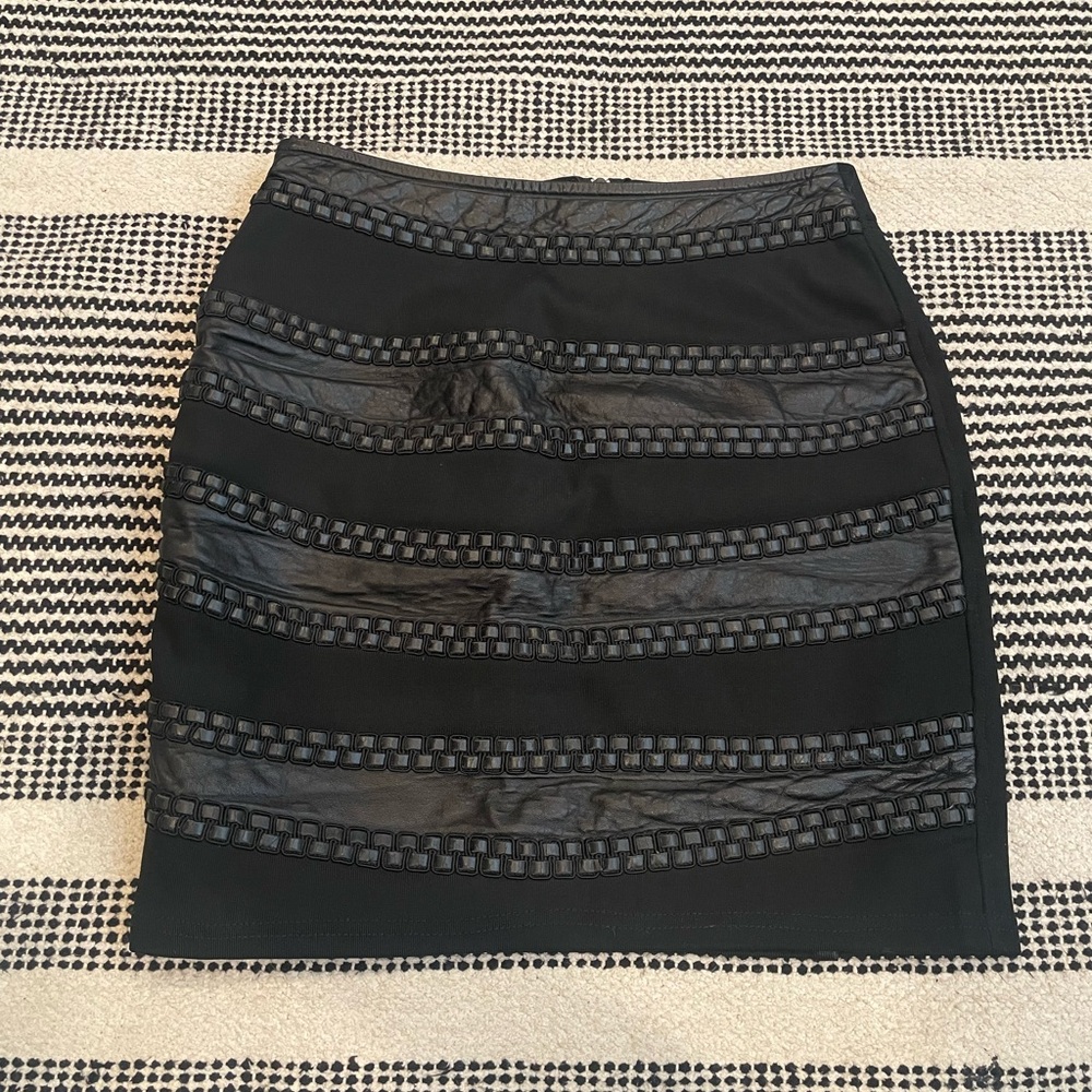 Vintage John Murrough bodycon leather mini skirt Size 6/S